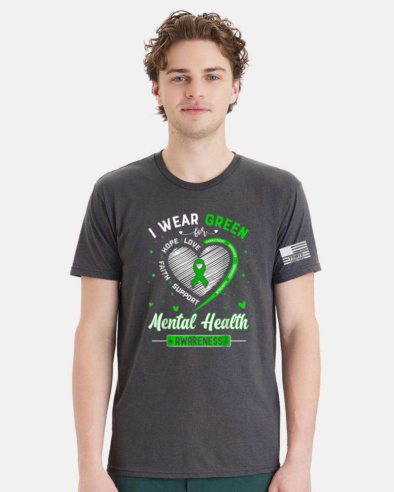 Mental Health Awareness Tshirt & FREE DECAL I Wear Green for Hope Love Strength