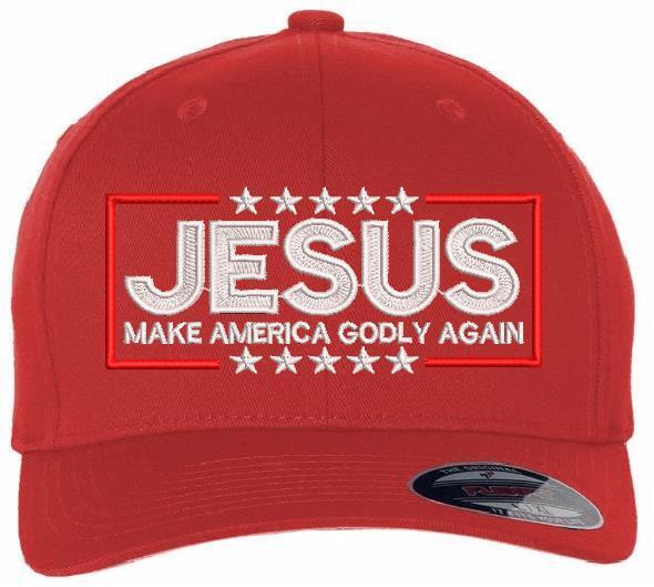 Jesus Make America Godly Again Flex Fit Embroidered Hat - Various Sizes