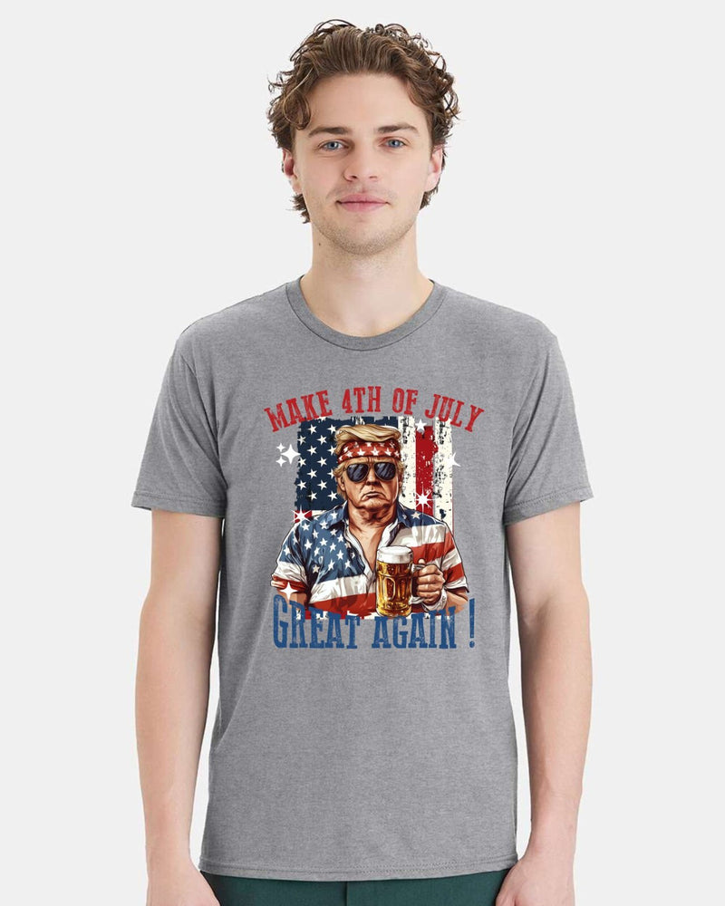 Trump Shirt Make 4th of July Great Again Beer Printed Trump Tshirt MAGA DOGE