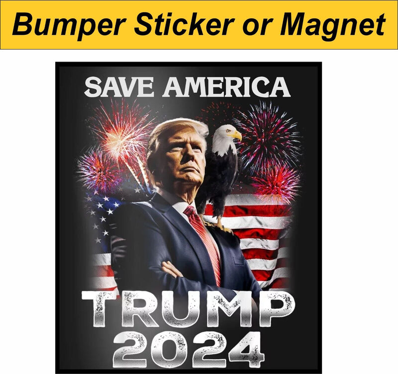 Trump 2024 Sticker SAVE AMERICA TRUMP 2024 Exterior Decal in Various Sizes