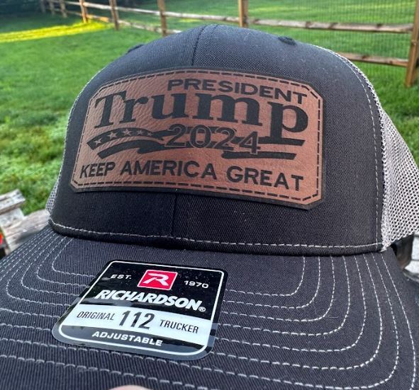 Trump 2024 Hat - Make America Great Richardson 112 Leather Badge Hat MAGA Felon