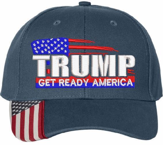 Trump Hat Get Ready America Embroidered Adjustable/Flex Fit Hat MAGA TRUMP 2024