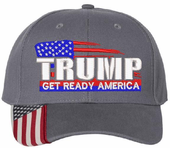 Trump Hat Get Ready America Embroidered Adjustable/Flex Fit Hat MAGA TRUMP 2024