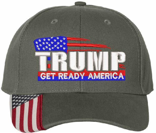 Trump Hat Get Ready America Embroidered Adjustable/Flex Fit Hat MAGA TRUMP 2024