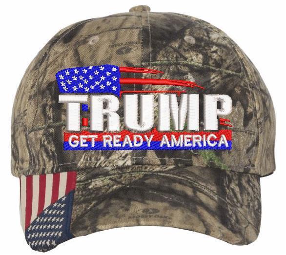 Trump Hat Get Ready America Embroidered Adjustable/Flex Fit Hat MAGA TRUMP 2024