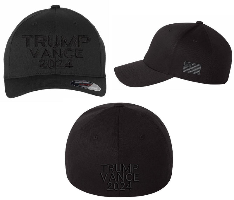 MAGA TRMP Vance Embroidered Hat w/ Side Flag and back design