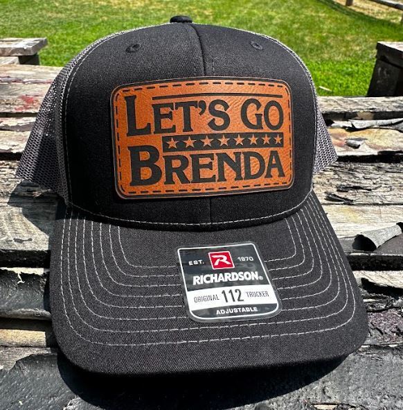 Let's Go Brenda Hat TMP Vance 2024 Leather Badge Richardson 112 Charcoa/Black