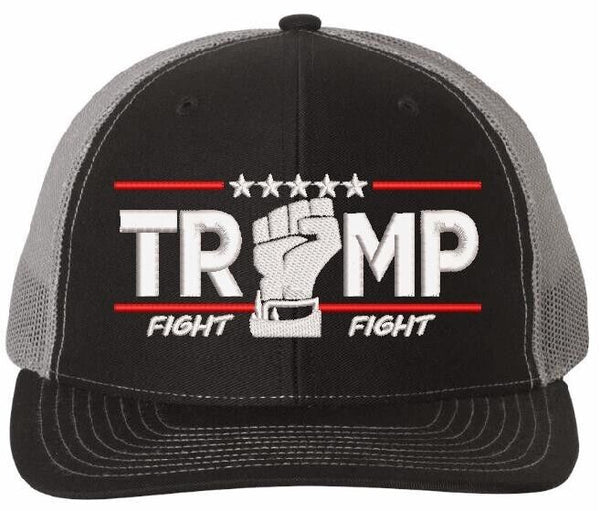 Trump Bulletproof Fight for America Embroidered Adjustable Hat Black/Charcoal