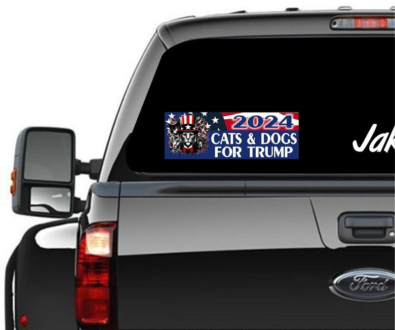 Cats for TRUMP Cats and Dogs for Trump Bumper Sticker MAGA Trump