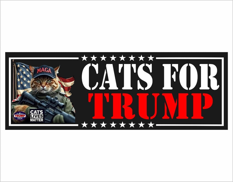 Political Bumper Sticker - Cats for TMP Bumper Sticker TMP Vance 2024 MAGA Save America MV1