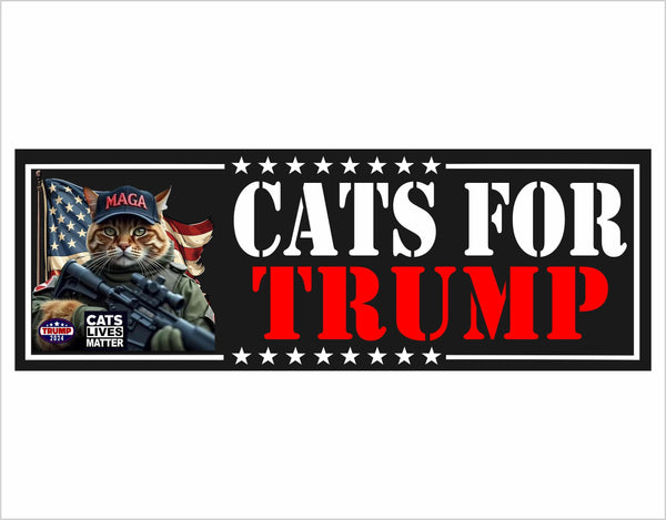 Political Bumper Sticker - Cats for TMP Bumper Sticker TMP Vance 2024 MAGA Save America MILITARY VERSION