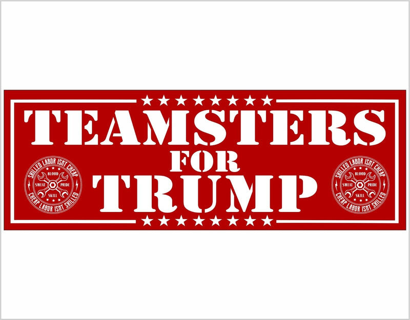 Teamsters for Donald Trump Bumper Sticker Red UAW Design