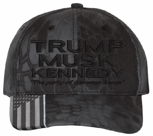 Dark MAGA Trump MUSK KENNEDY Never Surrender Embroidered Hat cwf305 Typhoon