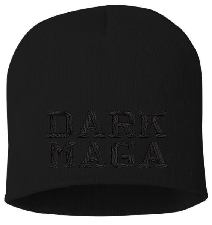 Trump 2024 DARK MAGA Winter Hat - Embroidered Black Winter Cuff or Beanie Hat