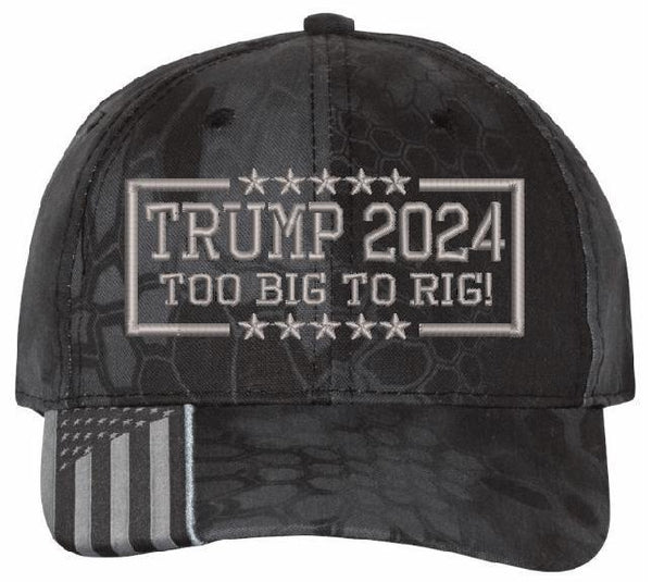 Too Big To Rig Trump 2024 Hat - Embroidered Typhoon Adjustable Hat MAGA Trump