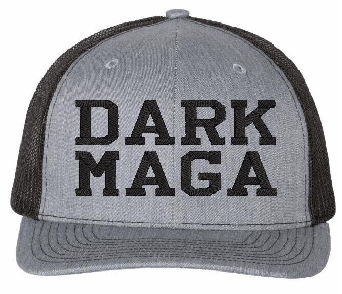 Trump DARK MAGA Hat Richardson 112 Heather/Black Mesh Back Adjustable MAGA Hat