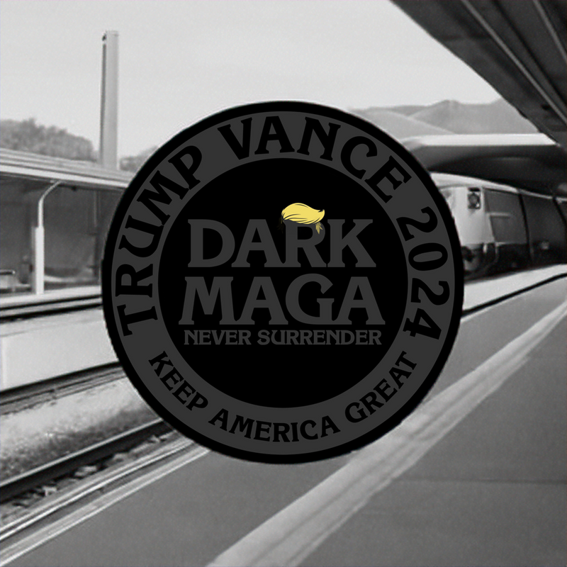 Trump 2024 Sticker - Dark MAGA Never Surrender Decal Sticker Trump Vance 2024