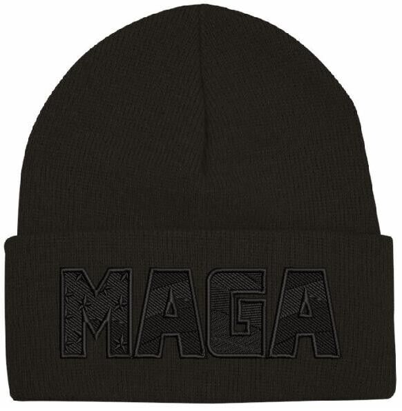 Trump 2024 Winter Hat USA BLACKOUT MAGA Winter Cuff or Beanie Hat Trump Vance