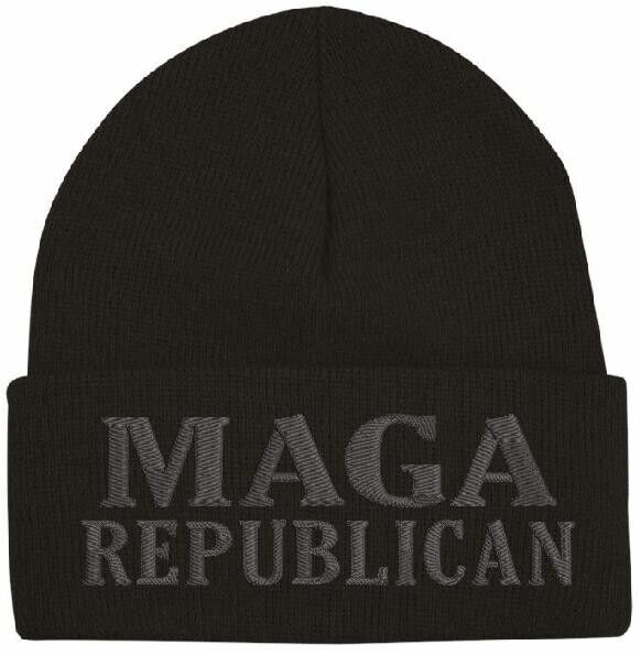 Trump REPUBLICAN Winter Hat Black Winter hat with Gray Embroidery Trump 2024 Hat