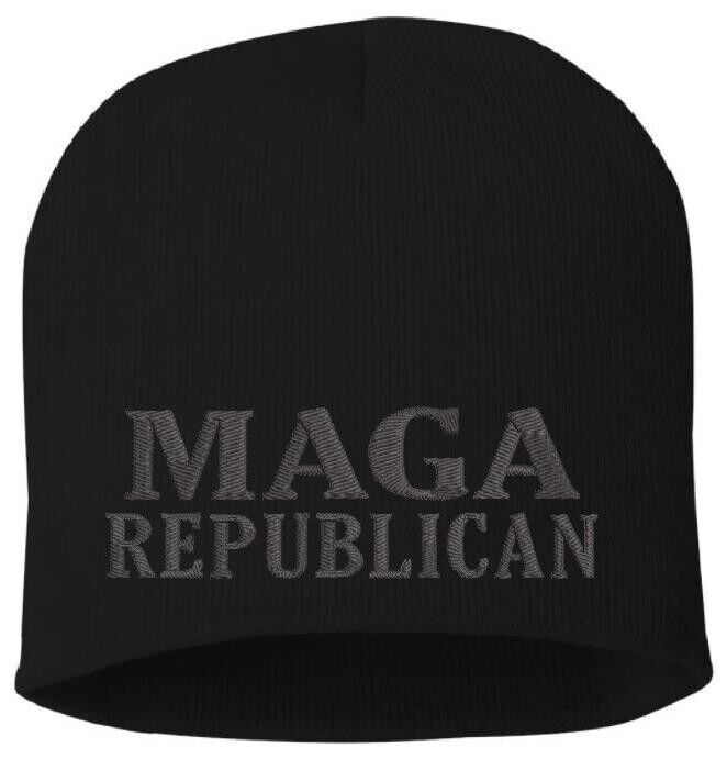 Trump REPUBLICAN Winter Hat Black Winter hat with Gray Embroidery Trump 2024 Hat