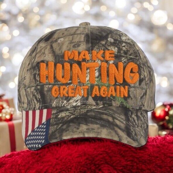 Hunting Hat "Make Hunting Great Again" Camo Mossy Adjustable CWF305 Hunting Hat