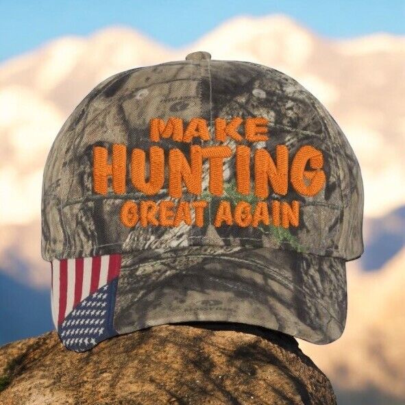 Hunting Hat "Make Hunting Great Again" Camo Mossy Adjustable CWF305 Hunting Hat