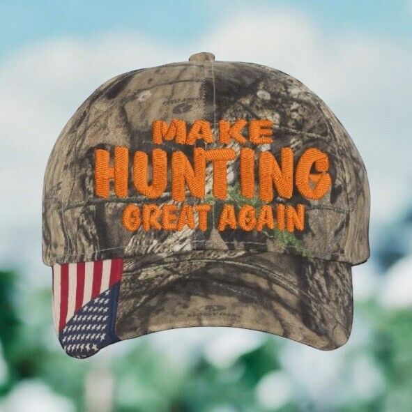 Hunting Hat "Make Hunting Great Again" Camo Mossy Adjustable CWF305 Hunting Hat