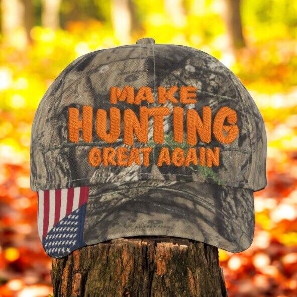 Hunting Hat "Make Hunting Great Again" Camo Mossy Adjustable CWF305 Hunting Hat