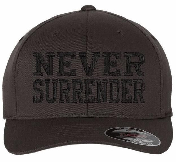 Trump 2024 Hat - NEVER SURRENDER GRAY Flex Fit Embroidered Hat Trump Vance 2024