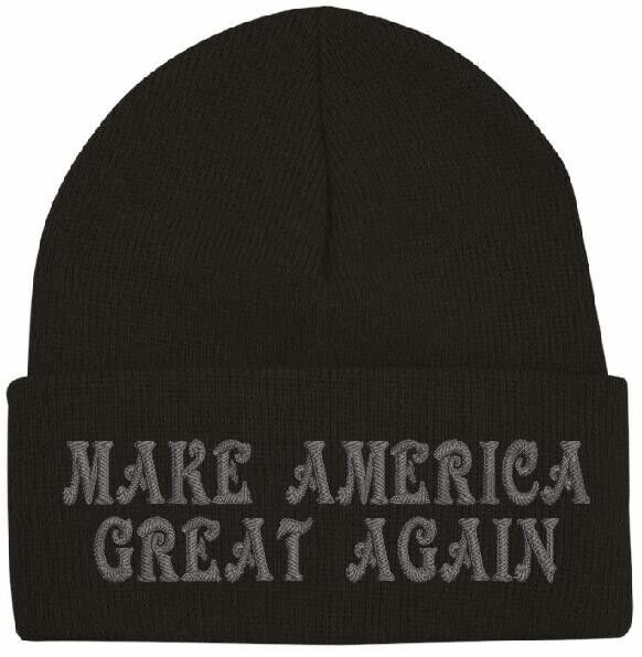 Trump 2024 Winter Hat Victorin Font MAKE AMERICA GREAT Winter Cuff or Beanie Hat