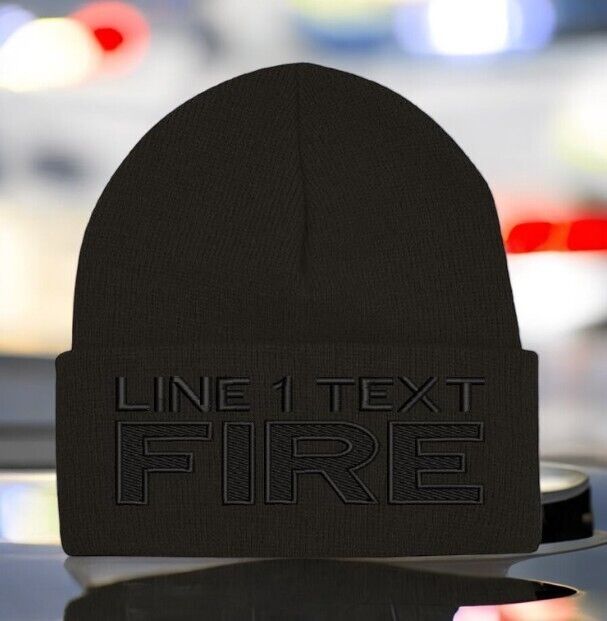 Firefighter Winter Hat - Customizable "FIRE STYLE" Blackout Black WINTER Hat