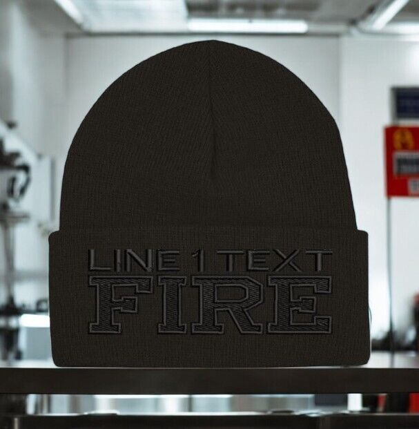 Firefighter Winter Hat - Customizable "FIRE STYLE" Blackout Black WINTER Hat