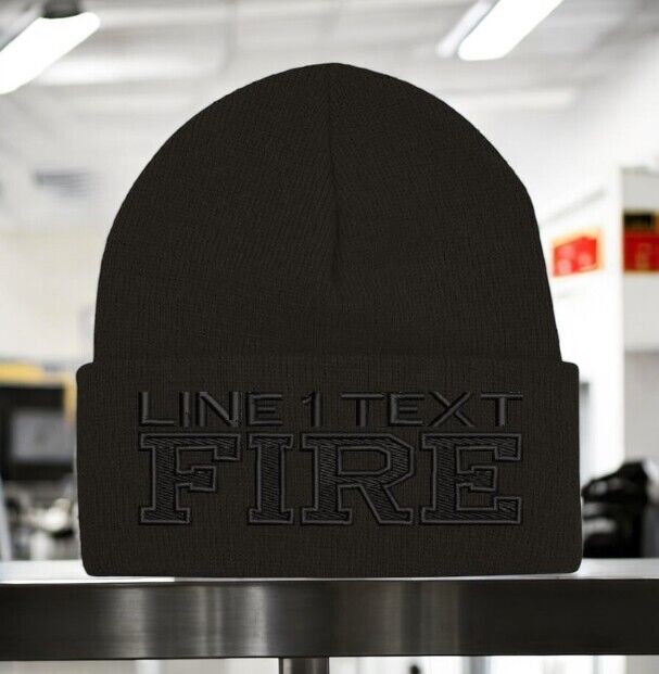 Firefighter Winter Hat - Customizable "FIRE STYLE" Blackout Black WINTER Hat