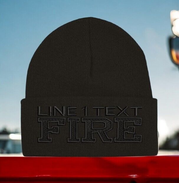 Firefighter Winter Hat - Customizable "FIRE STYLE" Blackout Black WINTER Hat