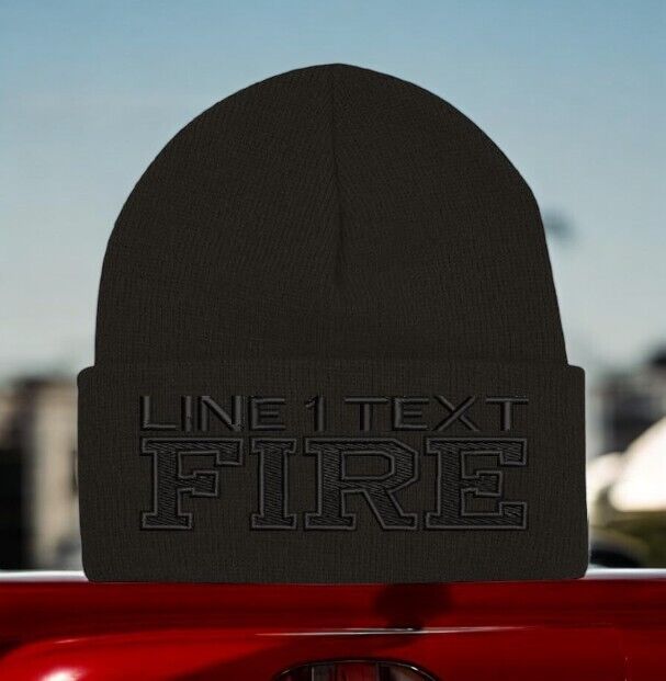 Firefighter Winter Hat - Customizable "FIRE STYLE" Blackout Black WINTER Hat