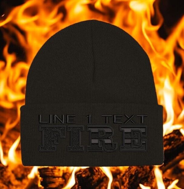 Firefighter Winter Hat - Customizable "USA FIRE STYLE" Blackout Black WINTER Hat