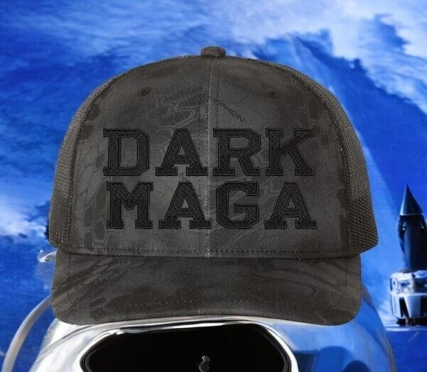 Trump DARK MAGA Hat Adjustable Blackout Richardson 112P Kryptek Typhon Trump Hat