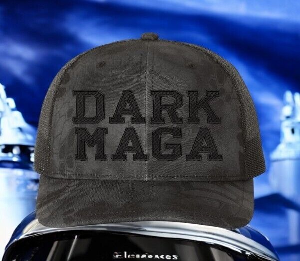 Trump DARK MAGA Hat Adjustable Blackout Richardson 112P Kryptek Typhon Trump Hat