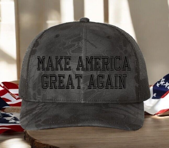 Make America Great Again Hat Blackout Richardson 112P Kryptek Typhon Trump Hat