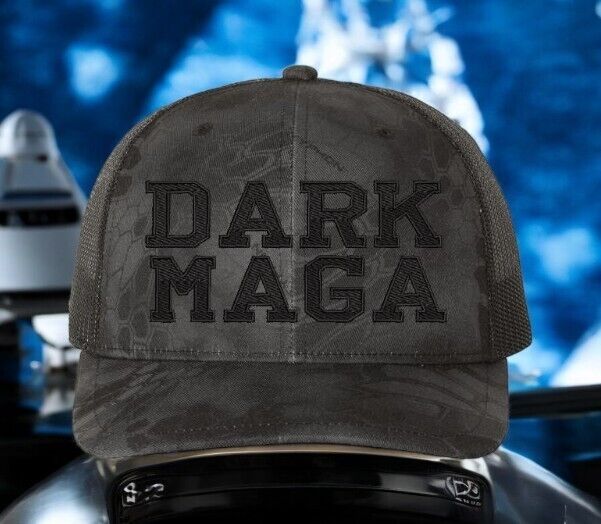 Trump DARK MAGA Hat Adjustable Blackout Richardson 112P Kryptek Typhon Trump Hat