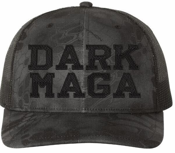 Trump DARK MAGA Hat Adjustable Blackout Richardson 112P Kryptek Typhon Trump Hat