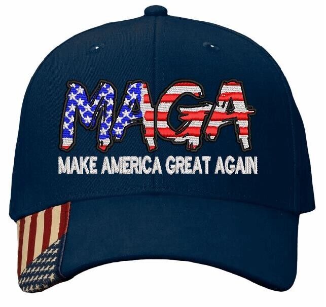 Trump Hat Make America Great Again Script Style Embroidered AM350S Adj. Hat