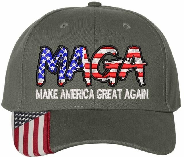 Trump Hat Make America Great Again Script Style Embroidered AM350S Adj. Hat