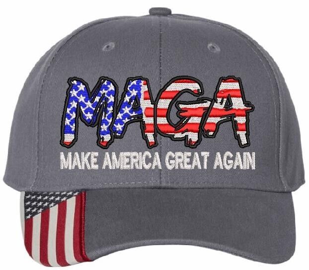 Trump Hat Make America Great Again Script Style Embroidered AM350S Adj. Hat