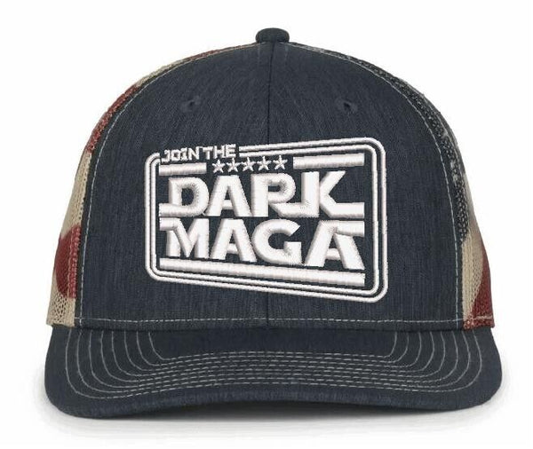 Trump Hat JOIN THE DARK MAGA Style Old Glory USA Adjustable Snapback Hat Trump