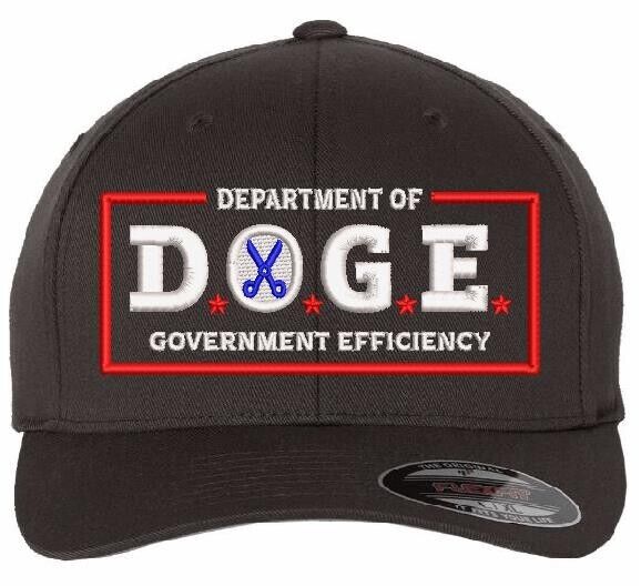 DOGE Hat Department of Government Efficiency Embroidered Flex Fit DARK GRAY HAT