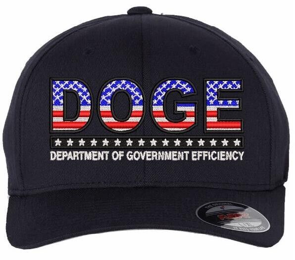 USA DOGE Hat Trump 2024 Elon Musk DOGE Efficiency Embroidered Flex Fit NAVY