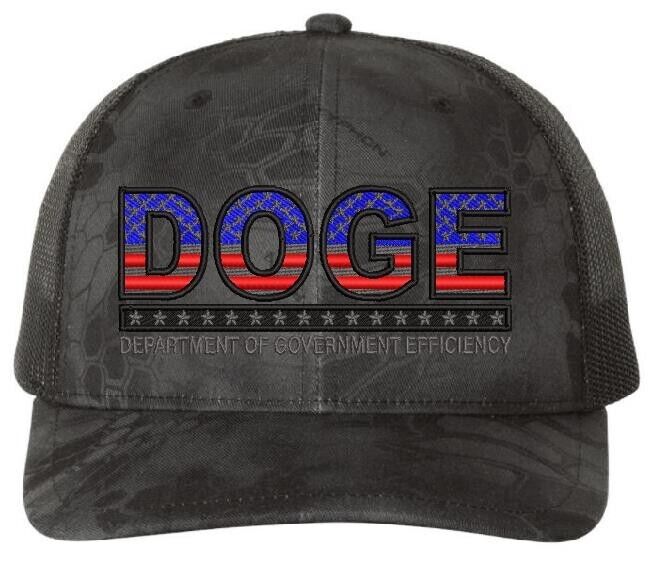 DOGE Hat Department of Government Efficiency Embroidered BLACKOUT Richardson Hat