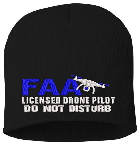 Drone Pilot Hat Embroidered Drone Aircraft Pilot Drone Winter Hat Cuff or Beanie