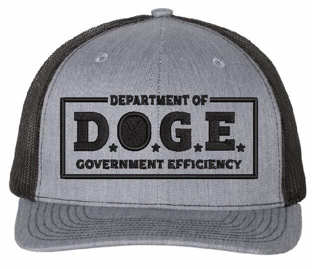 DOGE Hat Department of Government Efficiency Embroidered Rich Heather/Black Hat